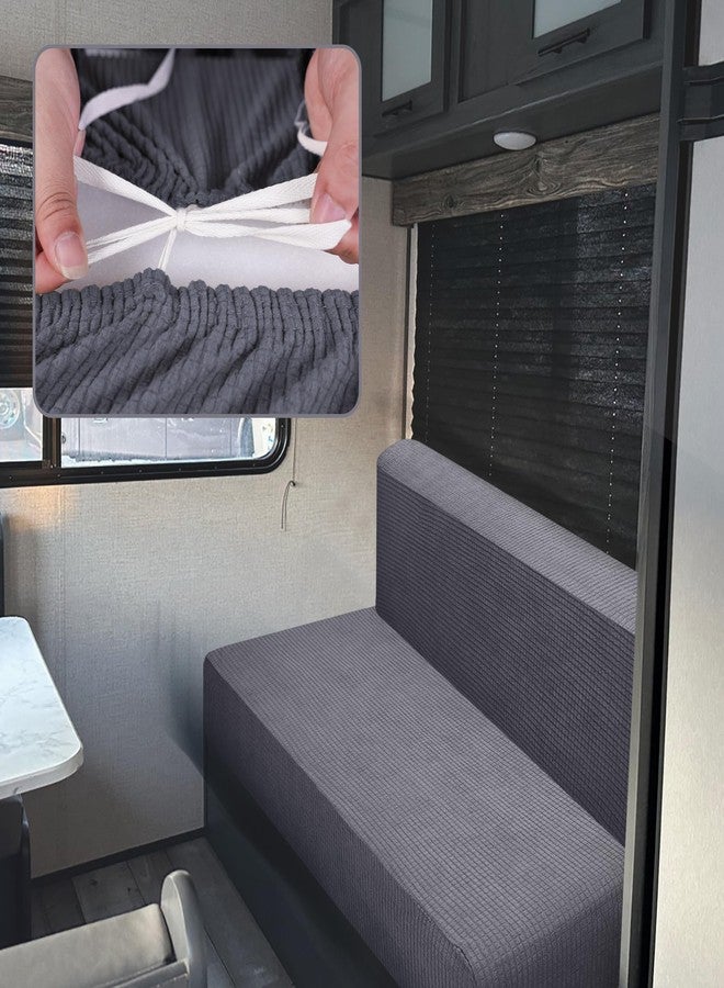 UCandy RV Dinette Cushion Covers, Camper Cushion Slipcover Stretch Sofa Chair Cover Furniture Protector for RV Camper Car Bench Backrest Covers & Bench Covers (Gray) - Image 5